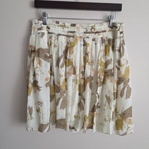 Club Monaco Silk Floral Chiffon Mini Skirt Womens 10 Boho Whimsical Quiet Luxury